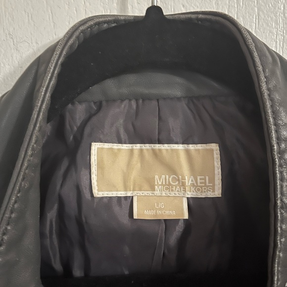 Michael Kors Leather Biker Jacket - Picture 2 of 12